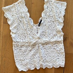 Zara White Lace Blouse